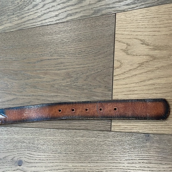 Leegin Vintage Leather Embossed Eagle Belt Size 32 - Picture 7 of 12